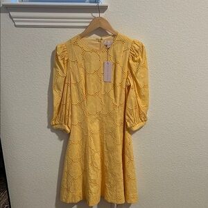 Yellow Eyelet Dress